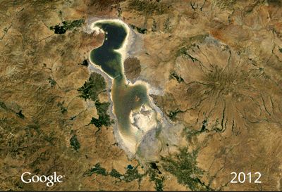 تصویر متحرک: مرگ تدریجی دریاچه ارومیه...