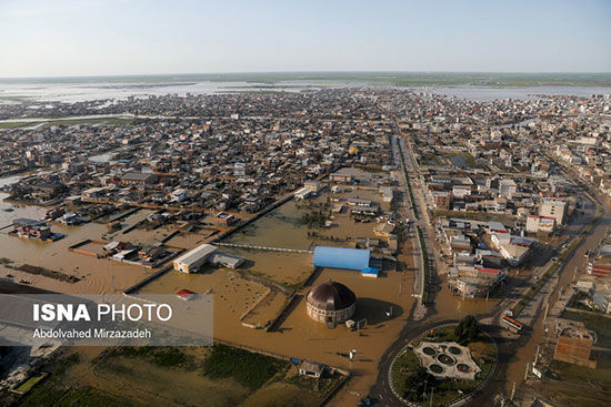 تصاویر هوایی از مناطق سیل زده در گلستان