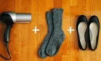 راه حل ساده برای کفش های تنگ! +عکس