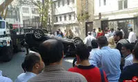 واژگونی لکسوس در خیابان مفتح