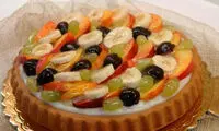 چیز کیک وانیلی با میوه های فصل