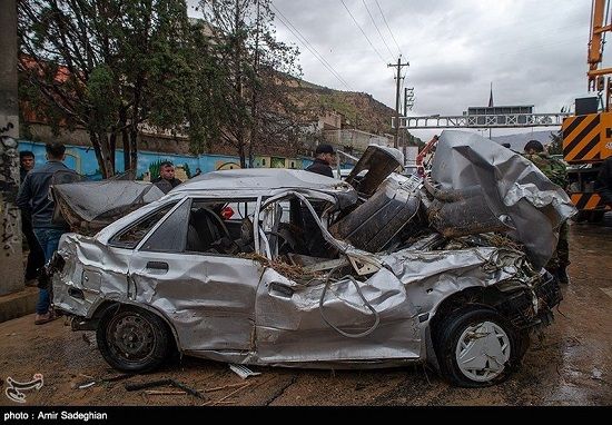 بلایی که سیل سر پراید آورد