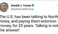 واکنش ترامپ به آزمایش موشکی کره شمالی
