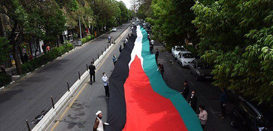 پرچم ۲۰۰متری فلسطین در تبریز