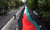 پرچم ۲۰۰متری فلسطین در تبریز