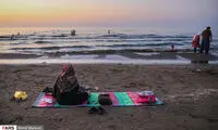 تفریح در ساحل دریای خزر