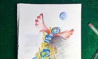 نقاشیِ منتسب به زهرا رهنورد درباره سحر خدایاری