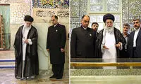 حضور رهبر معظم انقلاب بر سر مزار پدرشان