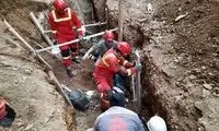 مصدومیت دردناک یک کارگر بر اثر ریزش یک کانال