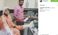 عکس: سحر قریشی با دست و پای شکسته!