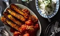 طرز تهیه غذای ساده و کم‌خرج  با گوجه و کدو 