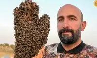 تصاویر مردی با هزاران زنبور عسل روی بدنش!