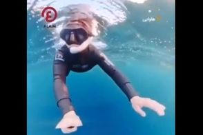 نجات معجزه‌آسای غواص زن از دهان نهنگ عظیم‌الجثه