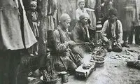 تیپ جالب شاگردان ماست‌فروشی در دوره قاجار