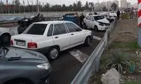 تصادف زنجیره‌ای در اتوبان قم-تهران