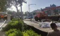 یک خیابان در بهارستان اصفهان تخریب شد
