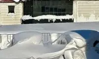 خودروها در این شهر از ایران، زیر برف دفن شدند