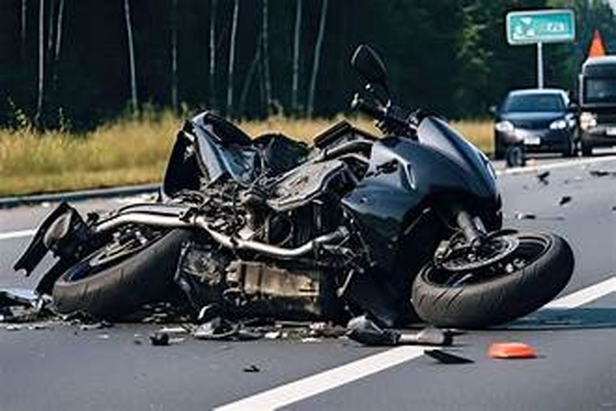 تصادف شدید موتورسوار در جریان فرار از پلیس