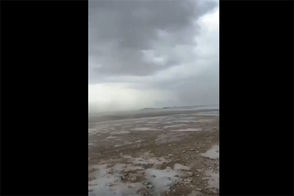 بارش باورنکردنی برف در قطر