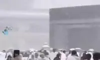 بارش حیرت‌انگیز برف در خانه خدا