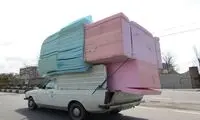 فیلم عجیب از حمل بار نامتعارف با پلاک مخدوش 