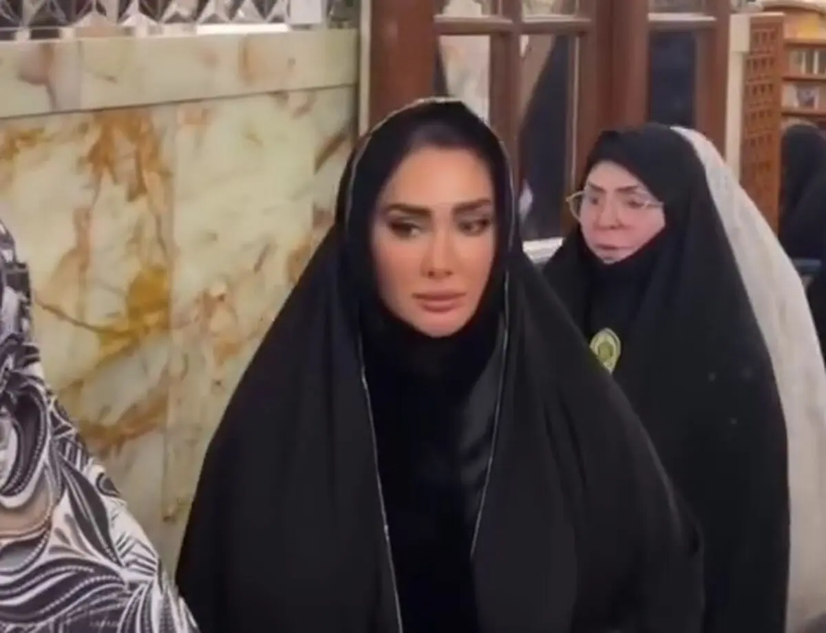 مدل ایرانی پس از بازگشت از ترکیه به حرم رضوی رفت