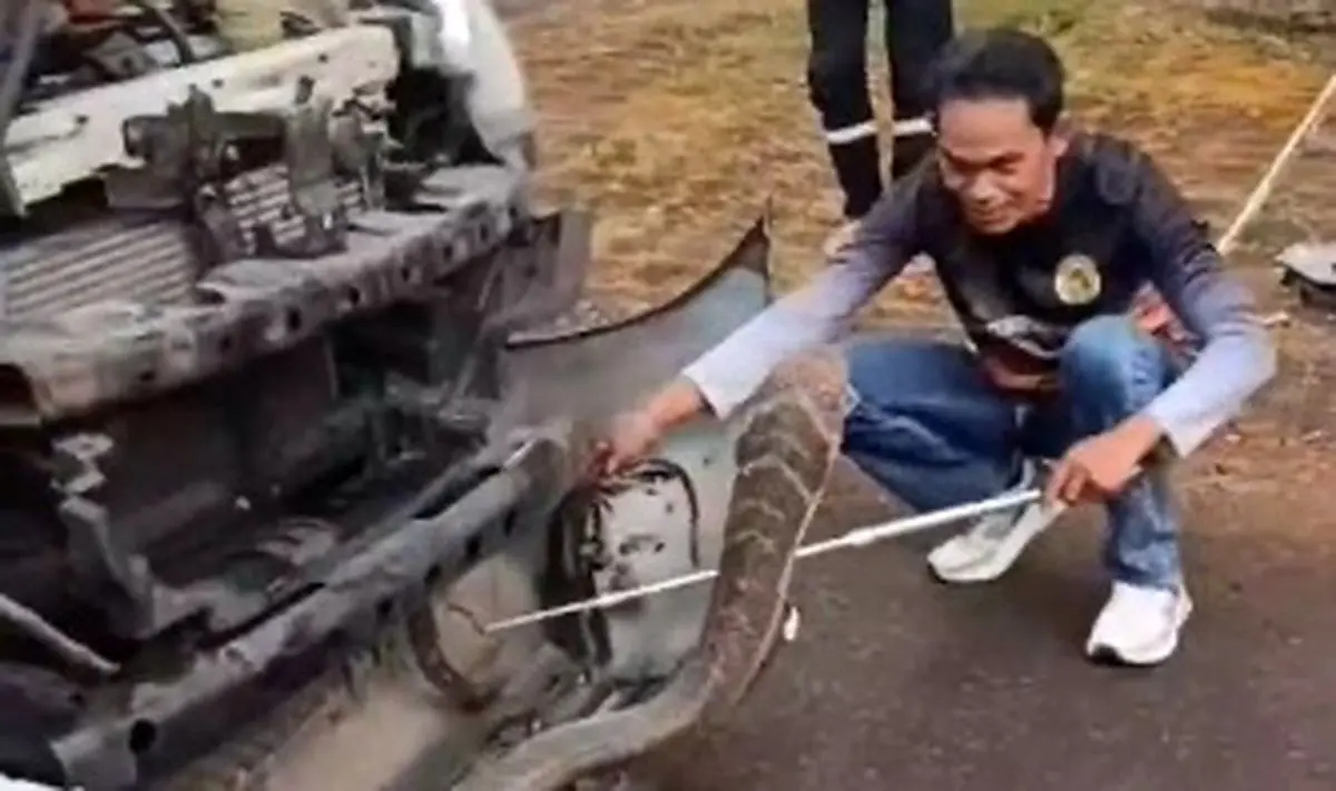 پیدا شدن شاه کبرای ۴ متری در محفظه موتور یک وانت!