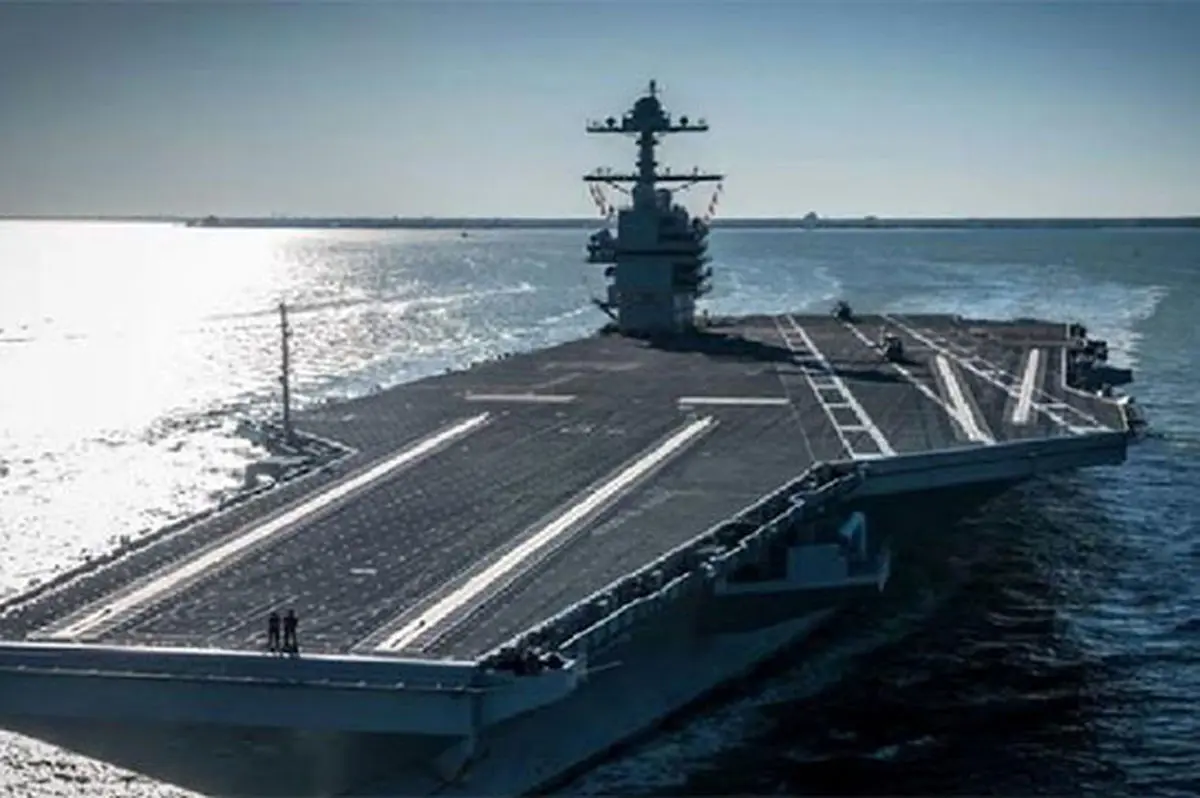 لحظه ورود ناو «جرالد فورد» به دریای مدیترانه