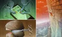 کاریکاتورهای انتقادی یک هنرمند درمورد مشکلات جامعه امروزی