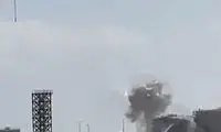لحظه اصابت پهپاد در بندر ریسوت عمان
