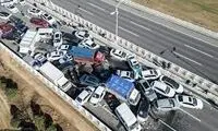 حماقت راننده ناشی پشت چراغ قرمز حادثه‌ساز شد