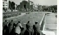 عکسی از افسران آمریکایی در میدان توپخانه تهران