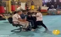 تمرین جالب یک پسربچه با رئیس فدراسیون بوکس