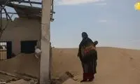 دفن خانه‌های یک شهر در طوفان شن