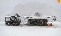 تصاویری از بارش بی سابقه برف در عربستان