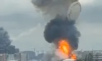 لحظه اصابت پهپاد اوکراینی به پالایشگاه نفت مسکو