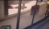 تصادف شدید چند کامیون در سن‌پترزبورگ 