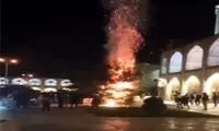 تصاویر آتش‌سوزی شدید در میدان نقش جهان اصفهان 