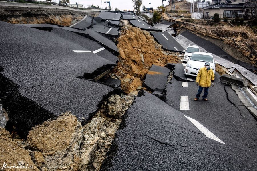 لحظه وقوع زمین‌لرزه بزرگ و وحشتناک ژاپن