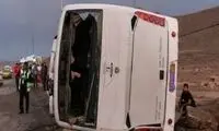 تصاویر وحشتناک واژگونی اتوبوس تبریز - باکو