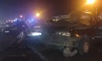 ۷ مصدوم در تصادف کامیون با چندین خودرو
