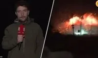برخورد هولناک موشک پشت سر خبرنگار در پخش زنده