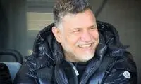 سلفی خاص علی دایی با یکی از هوادارانش در پیست اسکی