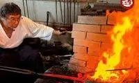 تصاویری از فرآیند ساخت شمشیر سامورایی کاتانا 