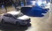 پرواز خودرو به سمت جای پارک بعد از له کردن ۳ خودرو