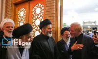حضور فرزند رهبر شهید انقلاب در یک مراسم ختم