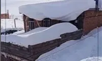 روستایی در آذربایجان شرقی که زیر برف دفن شد!