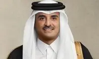 تصاویری از حضور امیر قطر در صف نماز طلب باران