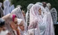 عکس وایرال شده از صف نمازگزاران خانم در تهران