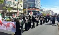 تصویری از اسب‌سواران در راهپیمایی روز قدس